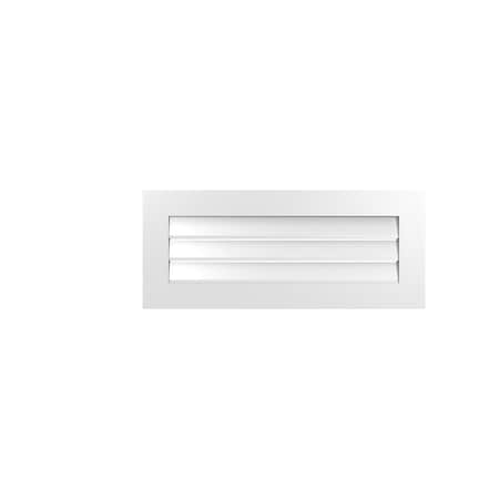 Ekena Millwork Vertical Surface Mount PVC Gable Vent: Functional, w/ 3-1/2"W x 1"P Standard Frame, 38"W x 16"H GVPVE38X1601SF